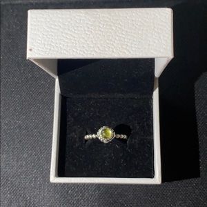 Pandora birthday bloom August peridot ring